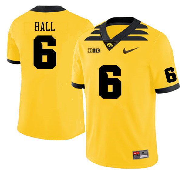 Men #6 TJ Hall Iowa Hawkeyes College Football Jerseys Sale-Gold